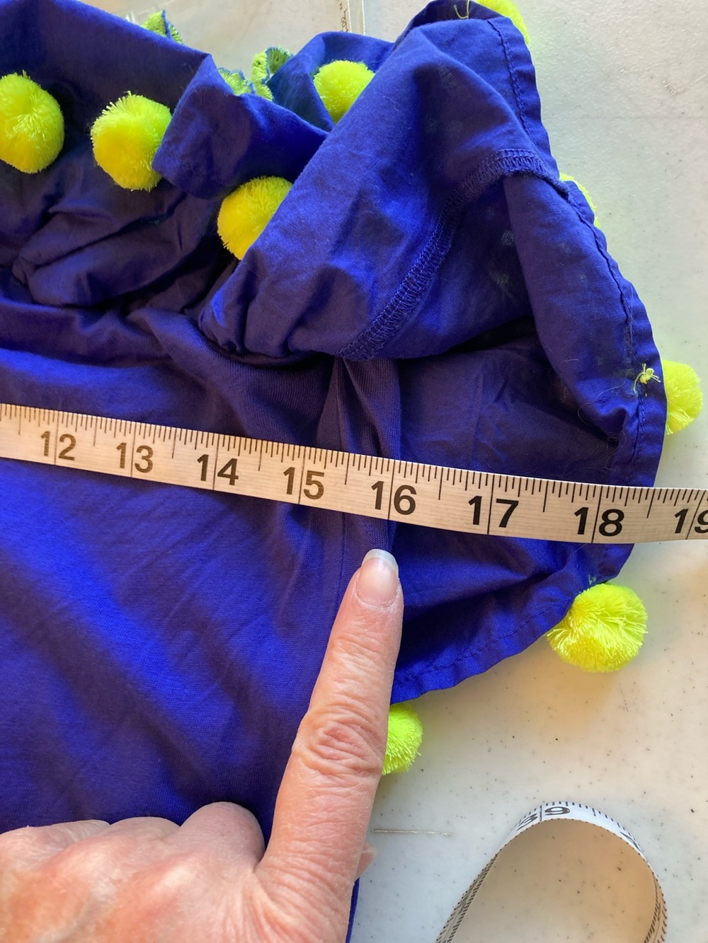Lilly Pulitzer Royal Blue One-Shoulder Dress with Neon Yellow Trim - Picture 5 of 7